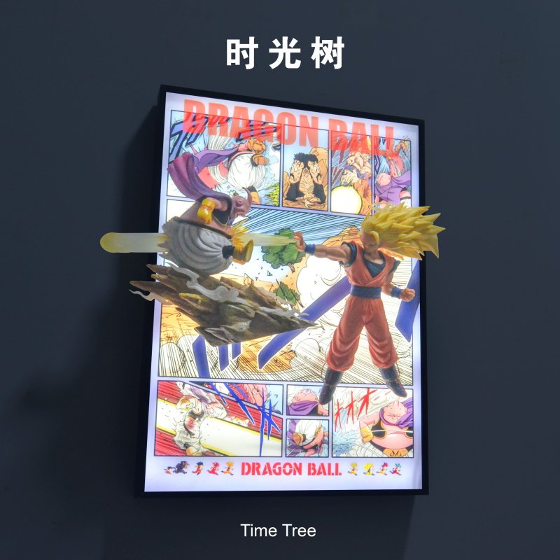 创意七龙珠超3悟空对布欧3D立体灯光画装饰画摆件送朋友生日礼物