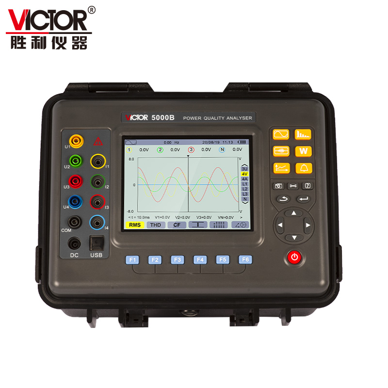 胜利VC5000B三相电能质量分析仪检测装置手持式USB电压数显功率表