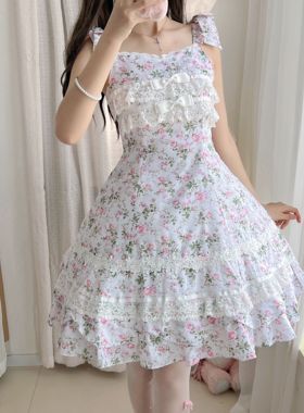 【全款预约】魔法茶会lolita原创邦妮六片裁女日常JSK碎花连衣裙