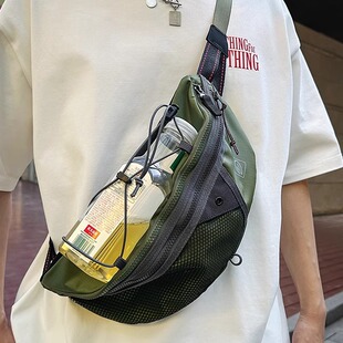 高颜值设计感机能风户外男女款胸前包尼龙小包耐磨运动骑行运动包