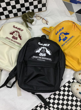 ulzzang古着感少女风学生双肩包