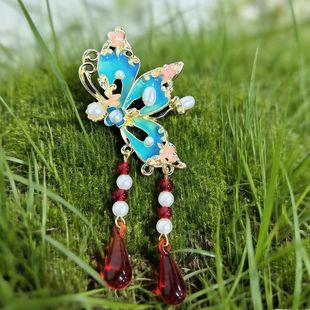 蝴蝶自来簪越佳人越剧黄梅戏花旦小旦造型头饰配饰简约大气配饰