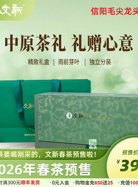春茶预售文新信阳毛尖绿茶2026新茶特级嫩芽茶叶礼盒装152g