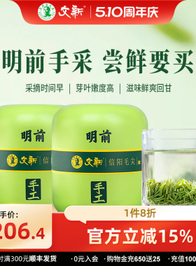 春茶上市文新信阳毛尖绿茶2026新茶茶叶明前特级嫩芽头采75g*2罐