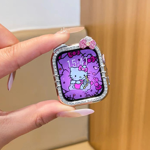 适用华为fit4保护壳镶钻KT猫Watch 3pro镂空半包手表防摔可爱闪套