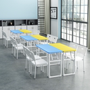 教育机构折叠培训桌椅长条桌学生辅导补习班双人会议桌组合课桌椅