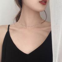 简约珍珠颈饰细项链女潮网红日式轻奢异地恋颈链锁骨链小众脖饰品