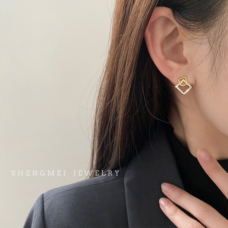 韩国气质简约方形小耳钉个性纯银针几何耳环女时尚百搭港风耳饰品在类目 饰品/流行首饰/时尚饰品新, 耳饰, 耳钉中 - 来自Buy2taobao.com提供专业的淘宝代购服务
