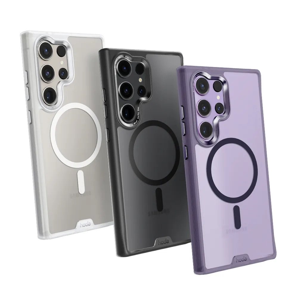 hoda好贴柔石三星Galaxy S25Ultra透明手机壳防指纹适用Samsung S25+防手汗磁吸充电MagSafe美式24磨砂超防摔