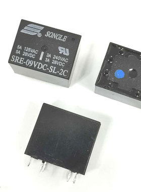 松乐继电器SRE-09VDC-SL-2C 2A250VAC2A30VDC 8脚2组触点 4137-9V