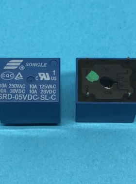 松乐继电器SRD-05VDC-SL-C 5脚10A250VAC  SONGLE T73 JQC-3FF