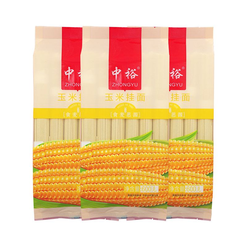 中裕面条玉米挂面粗粮面600g*3袋