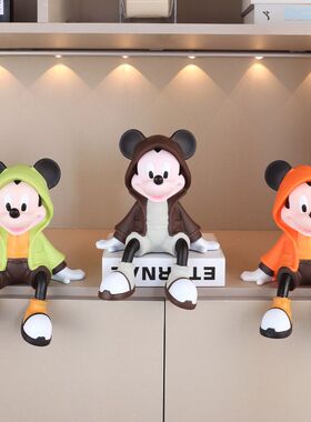 中古风米奇电视柜装饰摆件高级感小众客厅落地入户玄关餐边柜手办