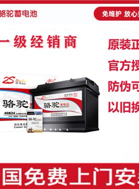电瓶45ah骆驼蓄电池46B24L以旧换新免费上门安装