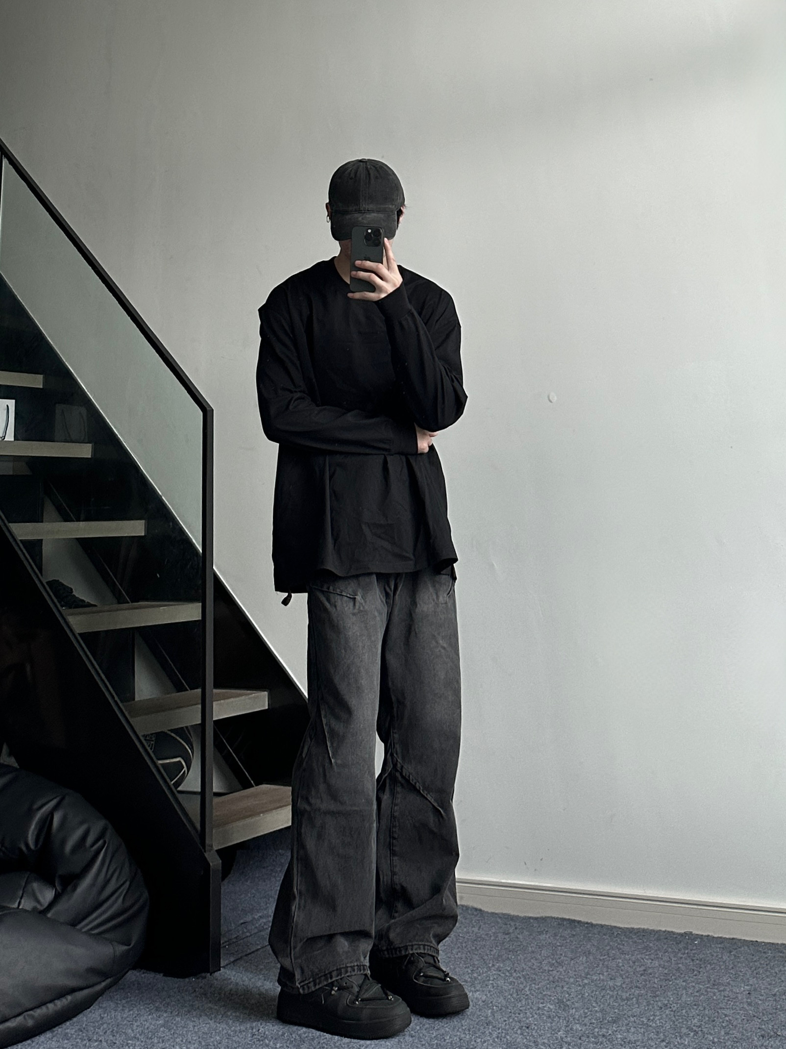 抖音高品质水洗复古做旧宽松直筒牛仔裤P60控75,男装牛仔裤,电商D205