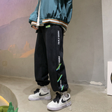 春款卫裤织带装饰宽松直筒拖地休闲裤P50控68，男装休闲裤，电商D205