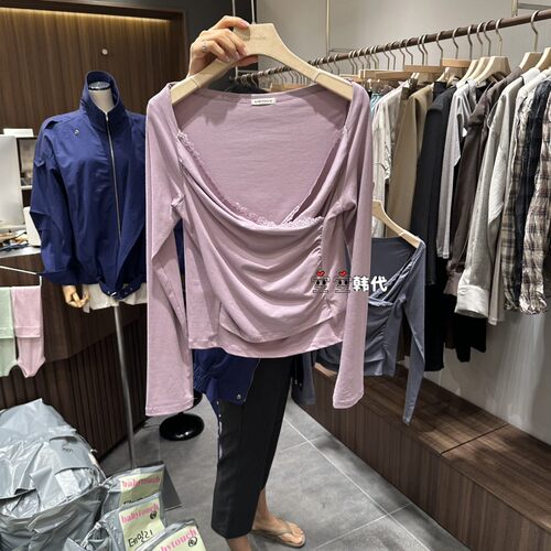 韩国直邮BABYTOUCH空空韩代26秋季新款百搭通勤风设计感长袖T恤