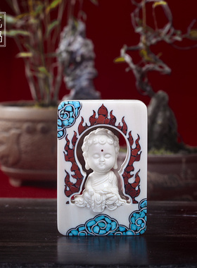 守艺猛犸牙雕大日猛犸吊坠