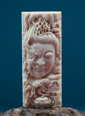 纯手工挂件守艺猛犸象牙雕刻男女