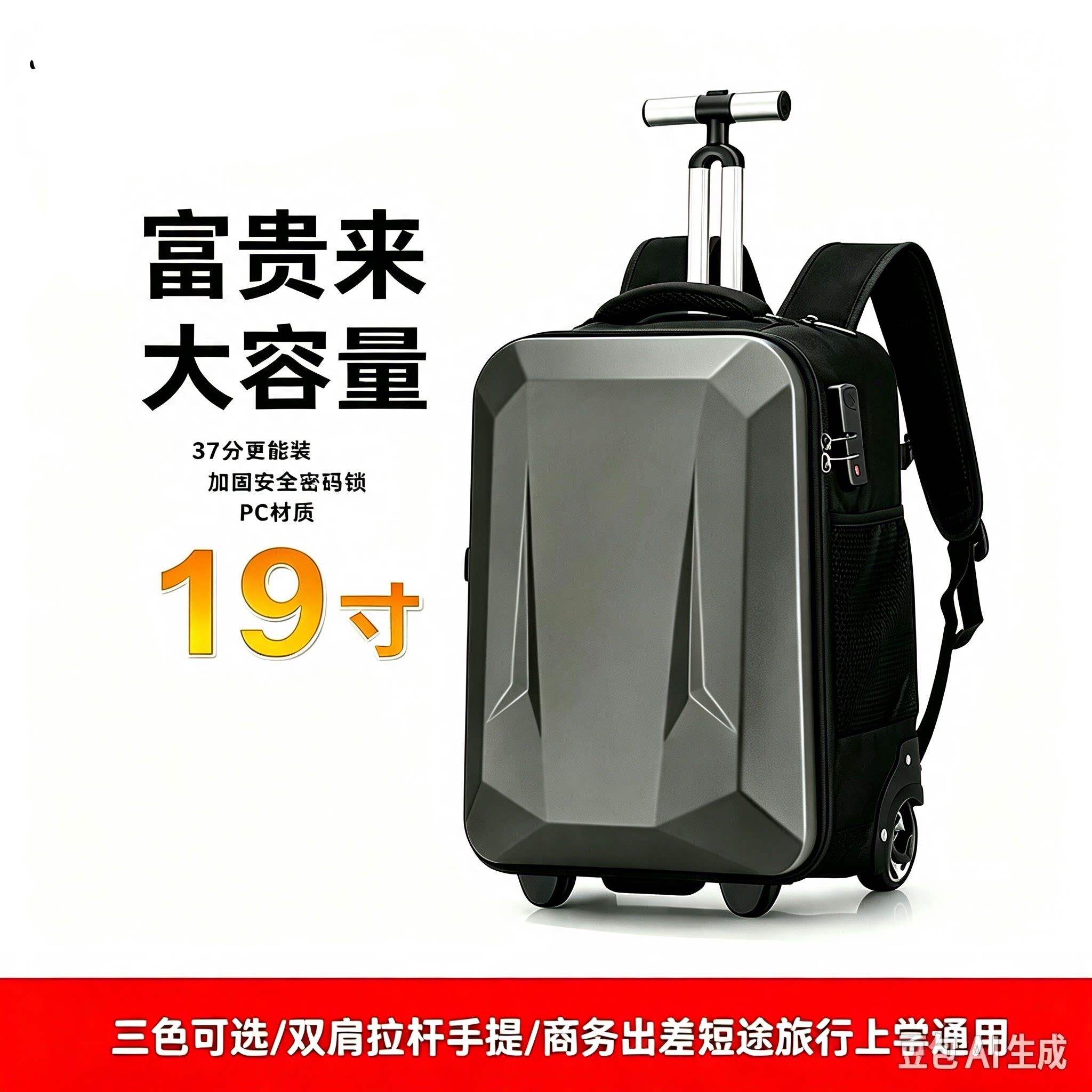 大容量PVC材飞机轮轻便防水出差