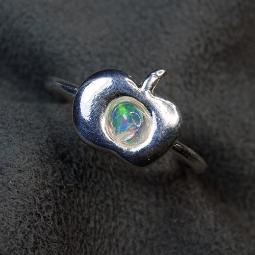 手工素描感墨西哥火欧泊戒指