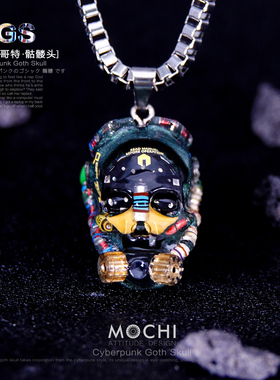 原创设计潮牌骷髅头钛钢项链男