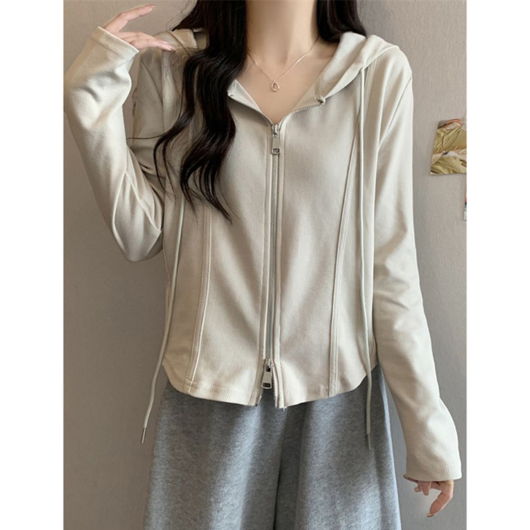 胖mm特大码300斤双拉链连帽卫衣女春秋薄款开衫外套显瘦长袖上衣