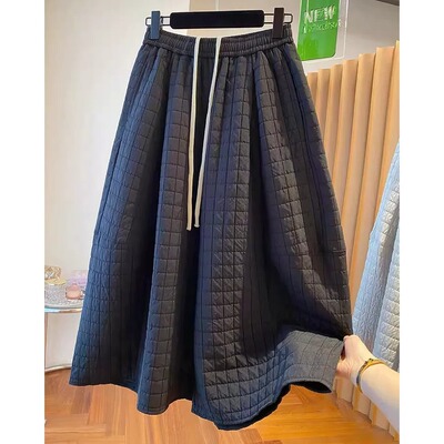 胖mm特大码2-300斤夹棉厚款阔腿休闲裤女秋冬松紧腰宽松保暖裤子