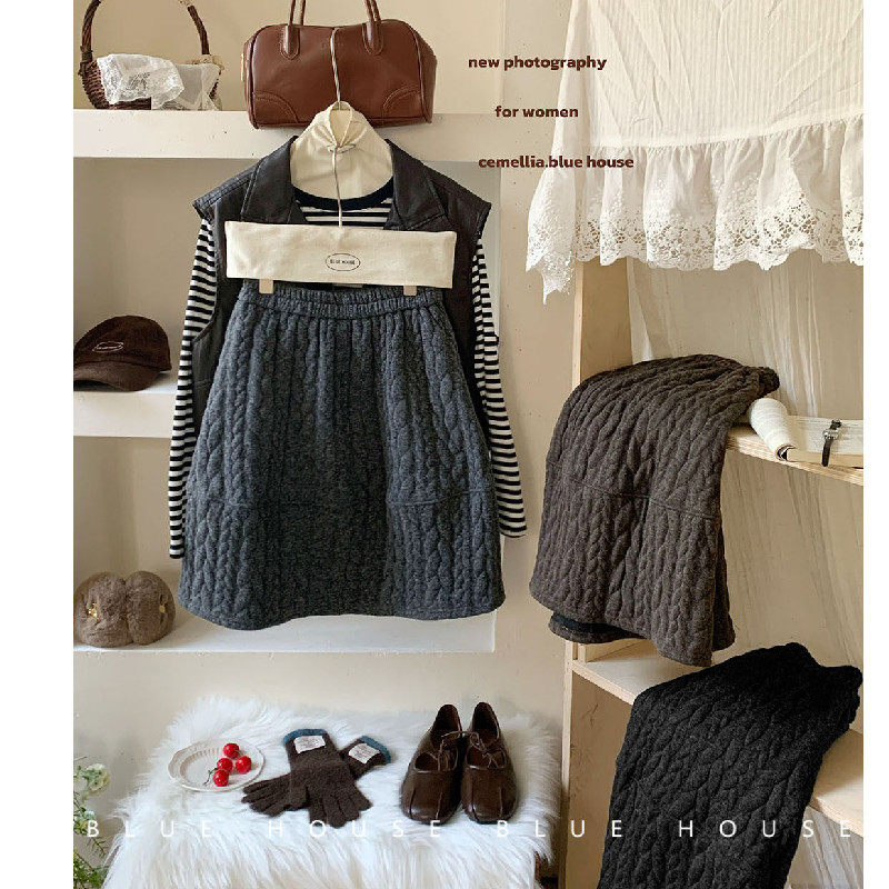 胖mm大码300斤麻花纹松紧腰厚款A字半身裙女秋冬百搭拼接花苞中裙,女装/女士精品,大码半身裙,淘宝优惠券,粉丝福利购,淘宝优惠卷