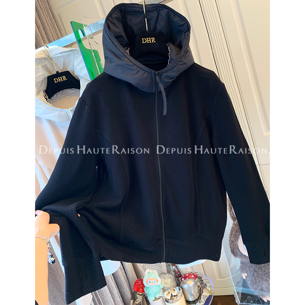 胖mm特大码300斤德绒厚款拼接帽子拉链卫衣女秋冬季宽松保暖外套