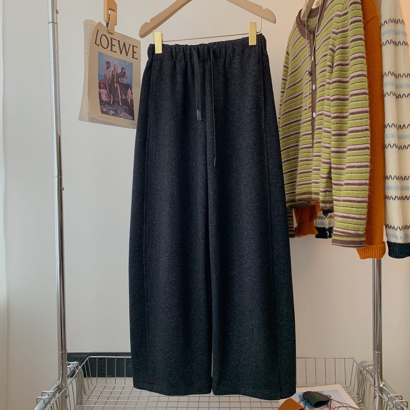 胖mm特大码2-300斤松紧高腰阔腿直筒休闲裤女秋冬加绒哈伦梧桐裤