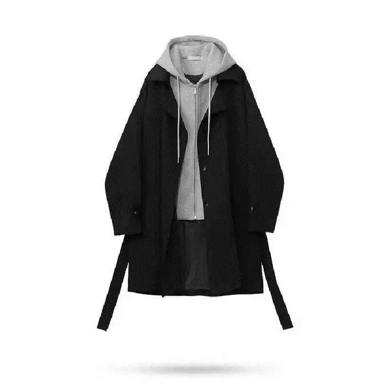 胖mm特大码300斤假两件中长款风衣外套女春秋设计感宽松连帽上衣,女装/女士精品,常规大码外套,淘宝优惠券,粉丝福利购,淘宝优惠卷