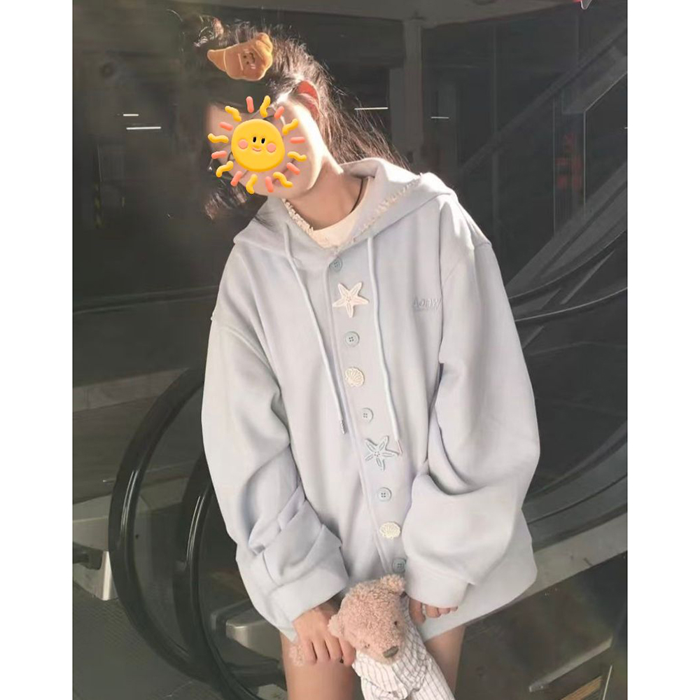 胖mm特大码230斤多巴胺刺绣学院风开衫连帽卫衣女春秋款学生外套