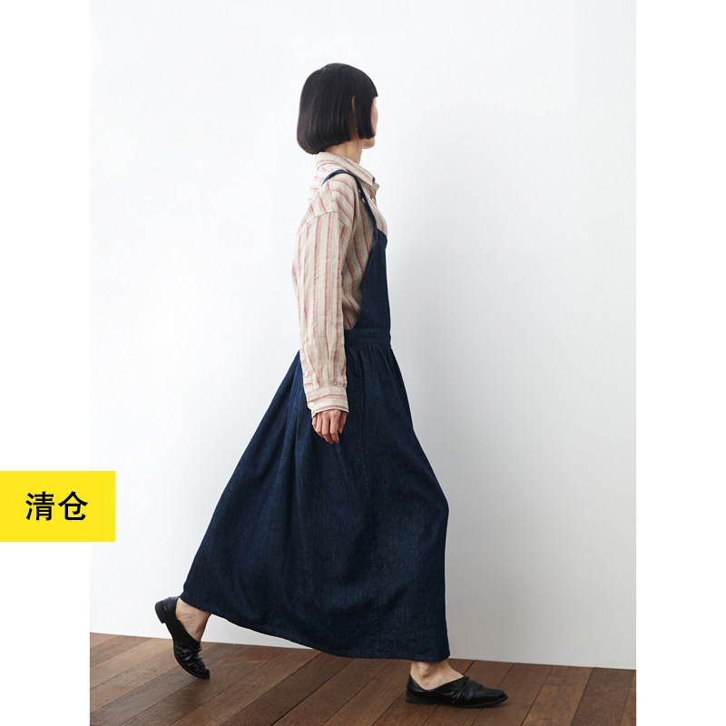 瑕疵清仓 / 汉麻宽松大摆背带裙 小鱼春夏休闲背心裙复古连衣裙女