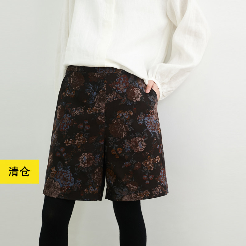 低调花朵复古小众宽松短裤
