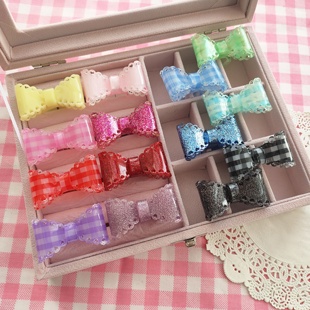 原创设计蝴蝶结ins日系Lolita戒指镂空爱心塑料片 包邮 三个