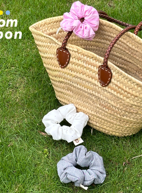 POMPONhome钻钻枕头云朵胖胖泡芙发圈大肠发饰氛围闪闪夹棉三色