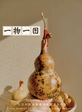 一物一图中号八宝花皮葫芦家居摆件带皮胖墩葫芦实物图金蟾钱袋子