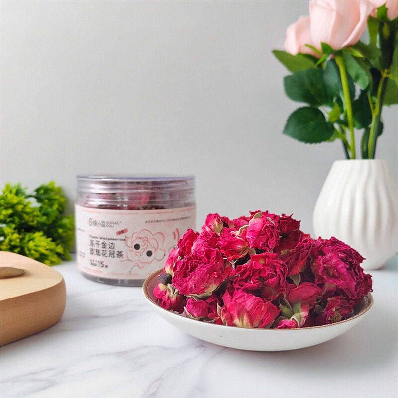 云南冻干金边玫瑰花冠茶无硫养颜