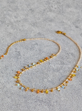 素蕴｜天然石琉璃原创手工项链 ins风小众精致感 轻盈清透高级感