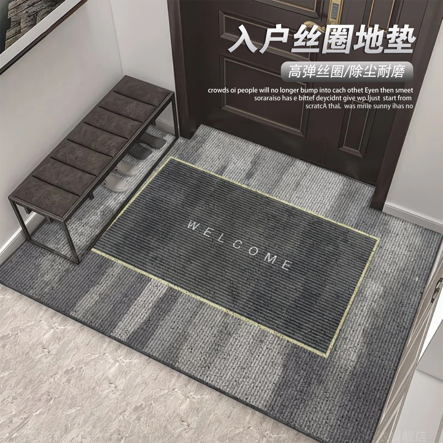 入户门丝圈地垫加厚除尘防滑垫子