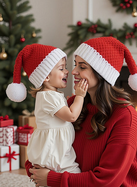 Christmas Hat Parent Child Autumn Winter Hat Adult Children