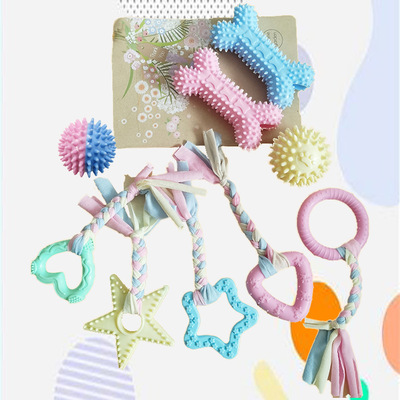 Pet toy TPR macaron dog bite resistant grinding stick cat b