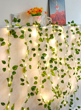 Amazon Maple Leaf Green Vine Copper Wire Lamp, New Watermel