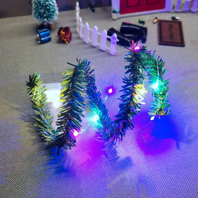 DOLLHOUSE Dollhouse Model Mini LED Light String Christmas A