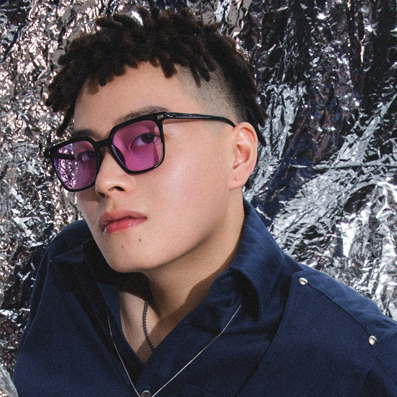 中国新说唱小青龙同款眼镜彩色透明方框装饰墨镜网红港风太阳镜男