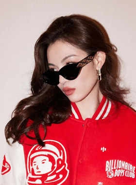 防辐射欧美复古猫眼墨镜女潮街拍防紫外线箭头金属镜腿太阳镜女