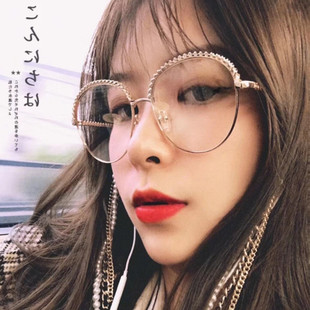 新款 妻子 2019夏季 墨镜带链条妻子2抖音同款 眼镜女 旅行谢娜同款