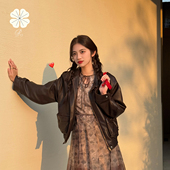 RESLIEEN「微醺启示录」糖炒栗子棕手工擦色高级气质皮衣外套26春