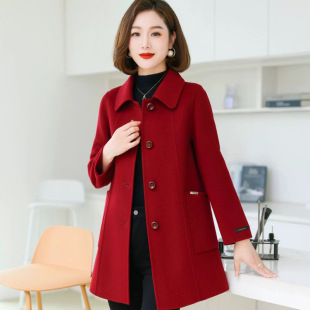 单排扣羊绒毛呢外套 修身 清8157韩版 高端娃娃领秋冬呢子大衣女新款